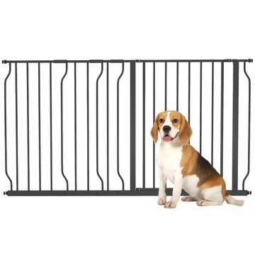 Extra Wide Dog Safety Gate, with Door Pressure, for Doorways, Hallways, Staircases - Black