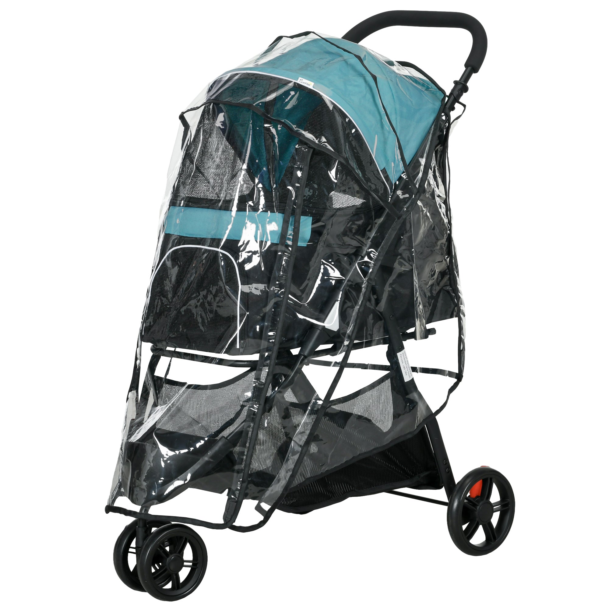Foldable Pet Stroller w/ Rain Cover, for XS Dogs, S Dogs - Dark Green