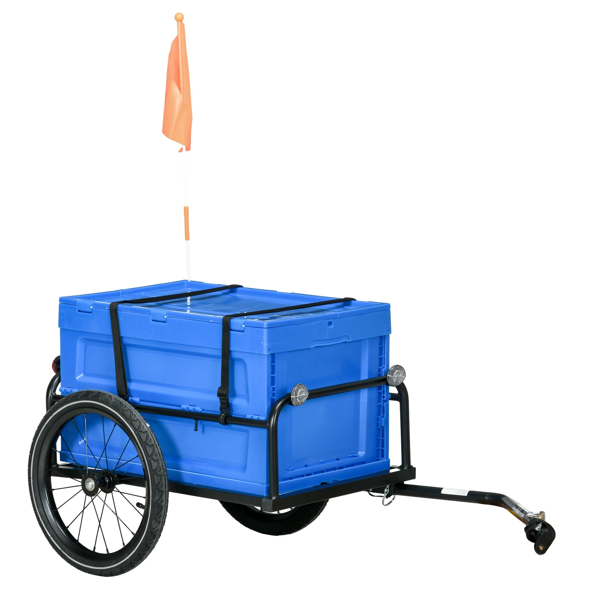 65L Steel Frame Bike Trailer Storage Box - Blue