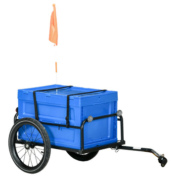 65L Steel Frame Bike Trailer Storage Box - Blue