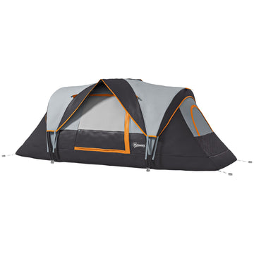5-6 Man Dome Camping Tent - Light Grey and Black