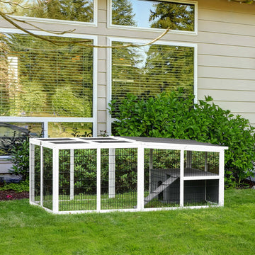 Guinea Pigs Hutches Wooden Small Rabbits Hutches Pet Run Cover Indoor Outdoor, Grey