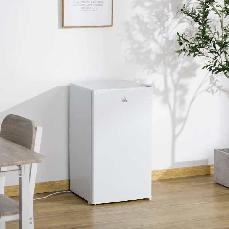 91 Litre Freestanding Under Counter Fridge Freezer, Small Fridge with Chiller Box, Adjustable Thermostat, 47.5cm Wide, White