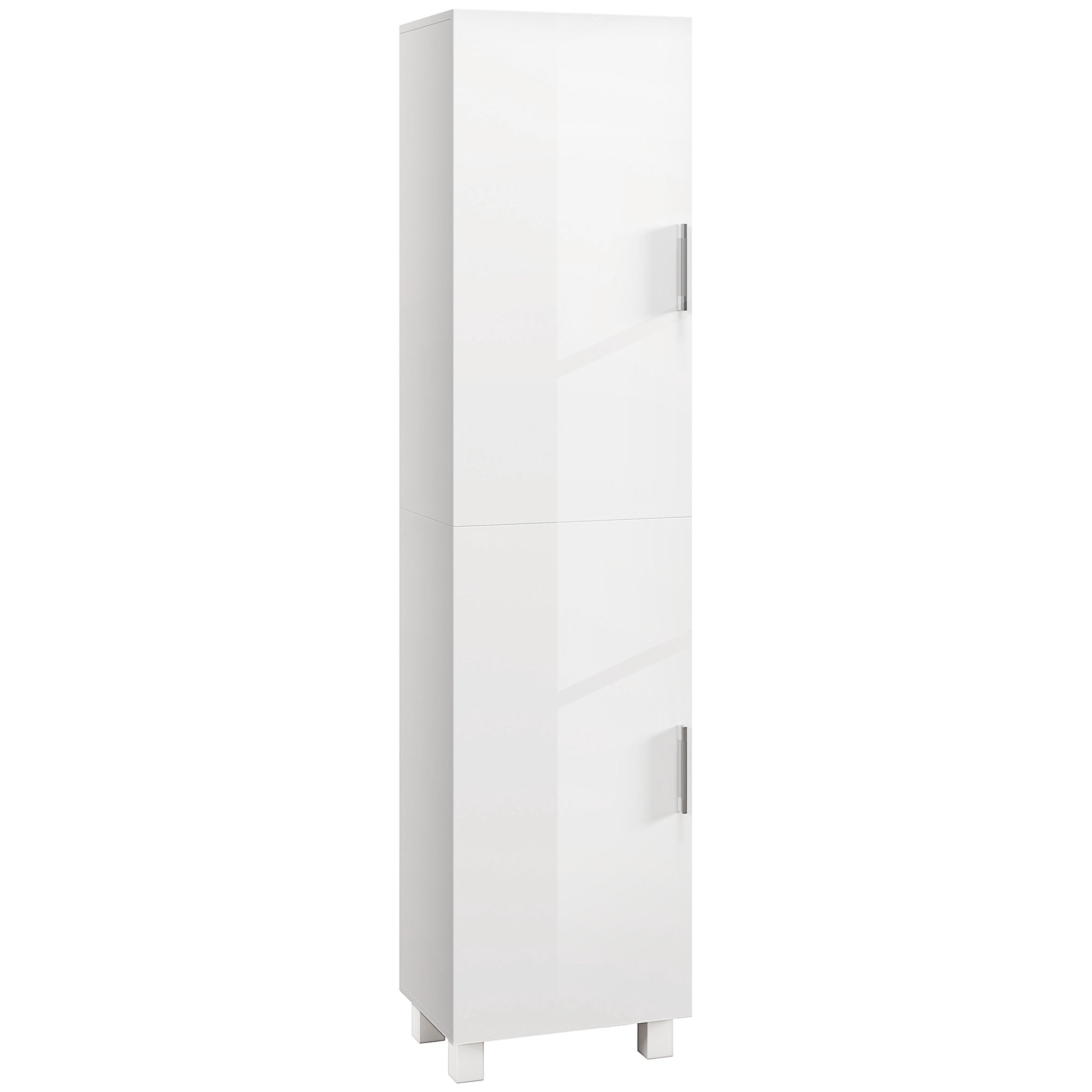 Tall Bathroom Cabinet, Freestanding Bathroom Cabinet with Adjustable Shelves and Double Doors