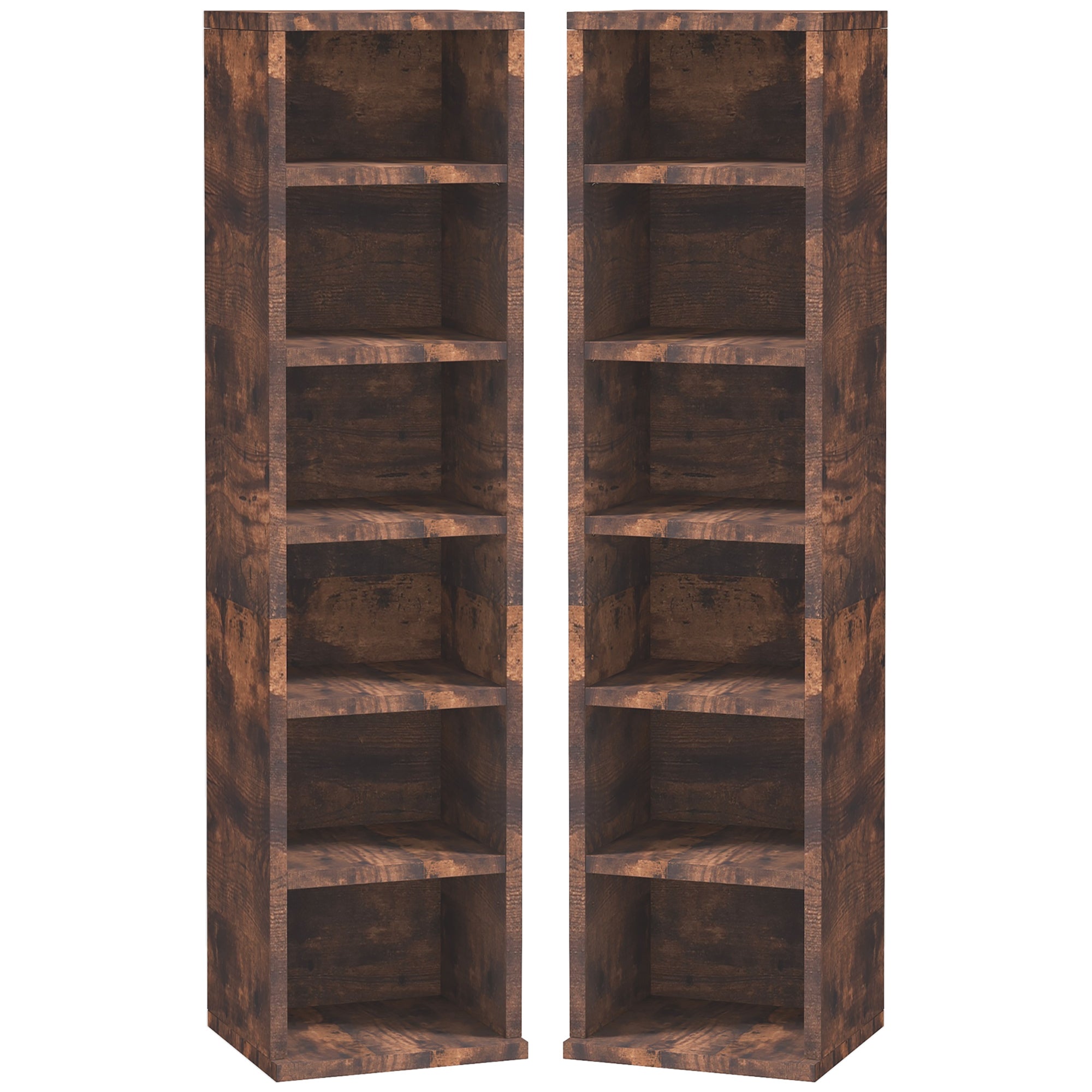 Set of Two 102 CD Storage Units - Mid Brown Wood-Effect