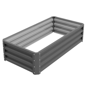 Rectangle Raised Garden Bed Box with Weatherized Steel Frame for Vegetables, Flowers, & Herbs, 120 cm x 60 cm x 30.5 cm, Light Grey