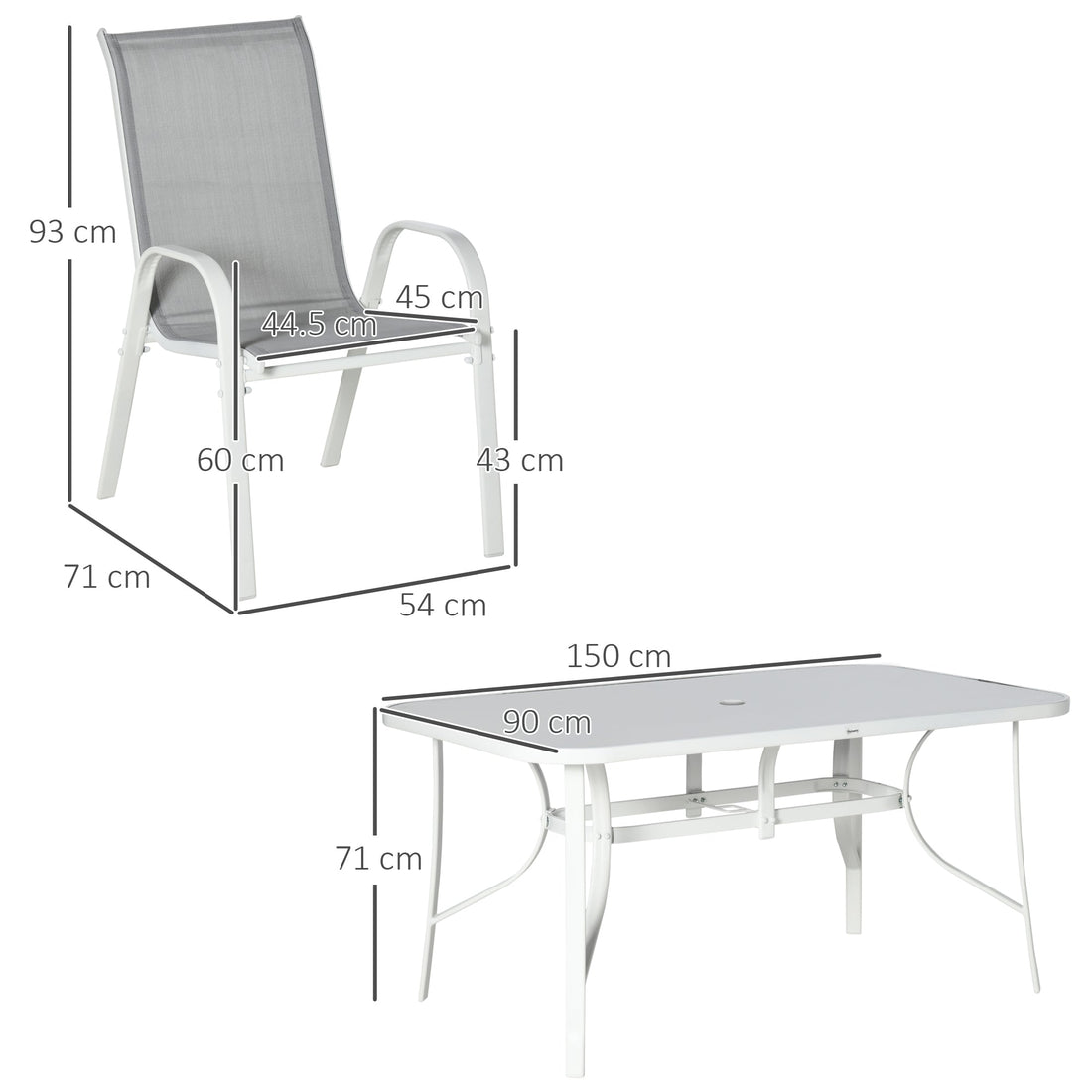Seven-Piece Outdoor Dining Set - Grey