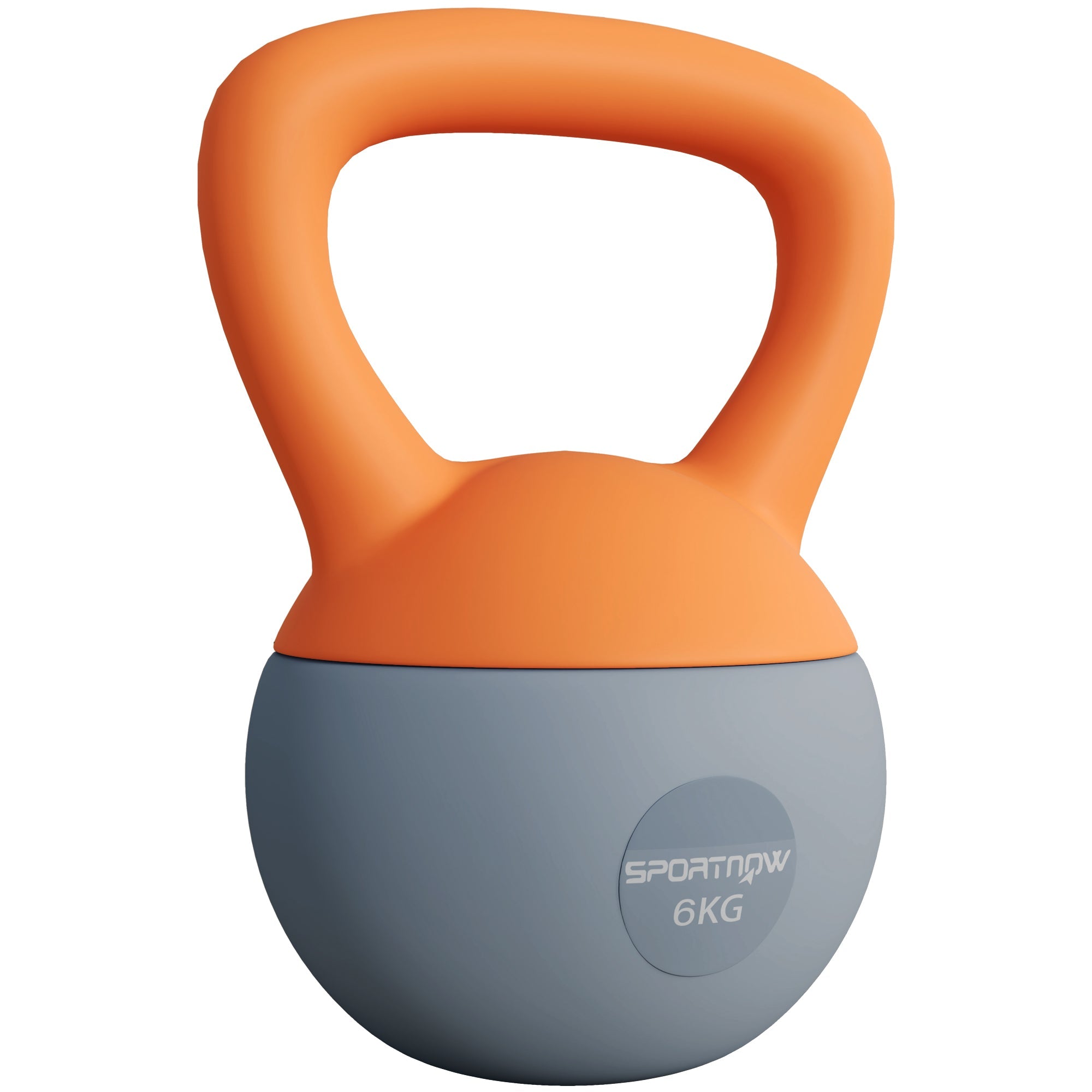 SPORTNOW 6KG Soft Kettlebell with Non-Slip Handle, for Home Gym, Weight Lifting, Strength Training, Orange/Grey