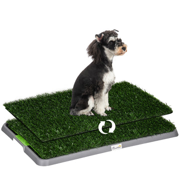 Artificial Grass Dog Toilet with Tray for Potty Training Indoor Outdoor, 2 Packs, 67 x 41cm