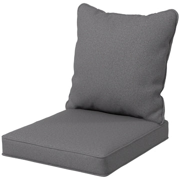 Seat and Back Padded Cushion Set - Charcoal Grey
