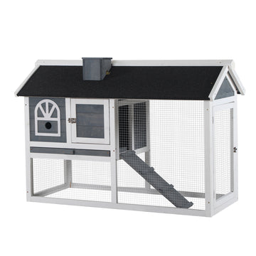 Guinea Pigs Hutches Wood Bunny Cage for Outdoor Indoor w/ Pull Out Tray Run Box Ramp