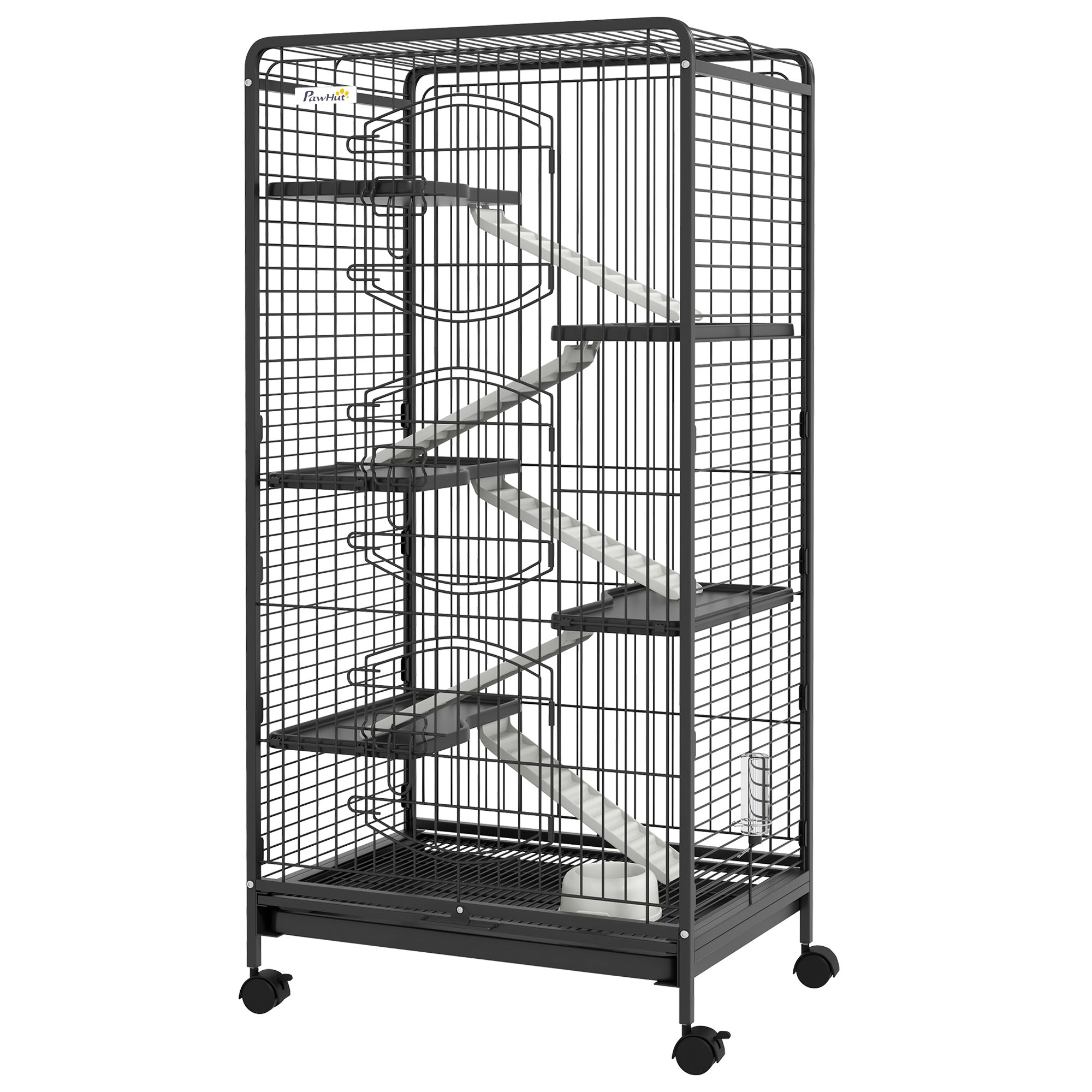 6 Levels Removable Small Animal Cage, 131cm - Black