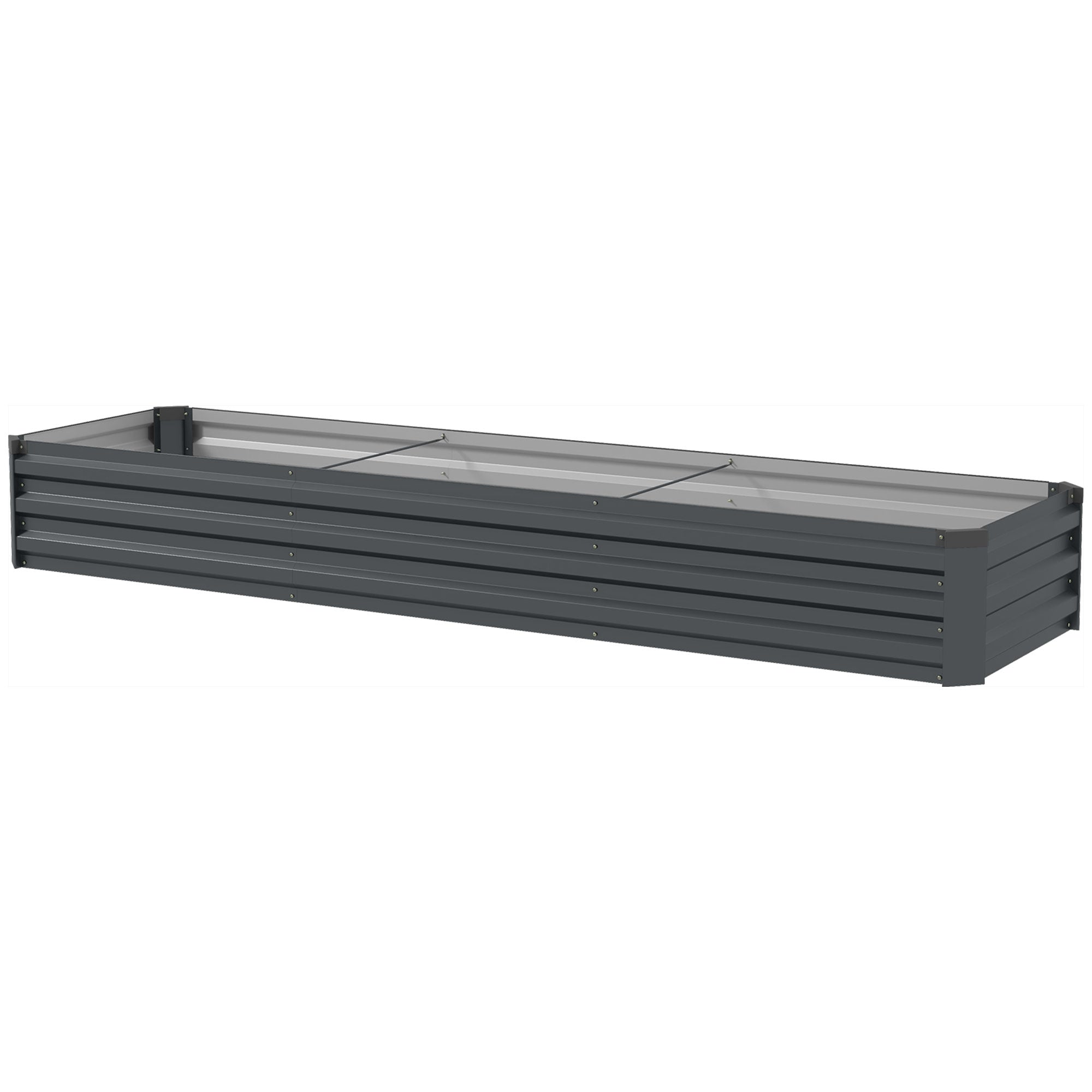 60 x 240cm Galvanised Steel Planter, with Open Bottom