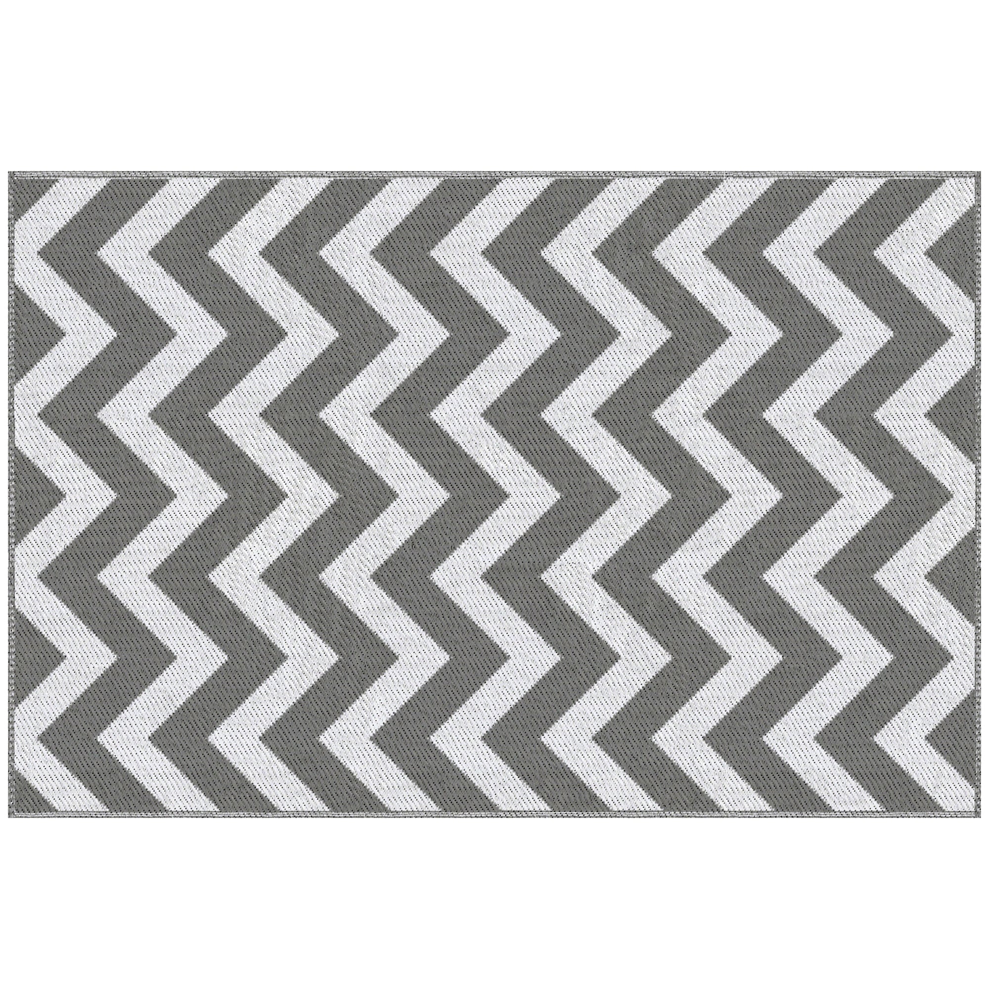 121 x 182 cm(4x6ft) Outdoor Rug Reversible Mat Plastic Straw Rug Portable RV Camping Mat for Garden Deck Picnic Indoor, Light Grey & White
