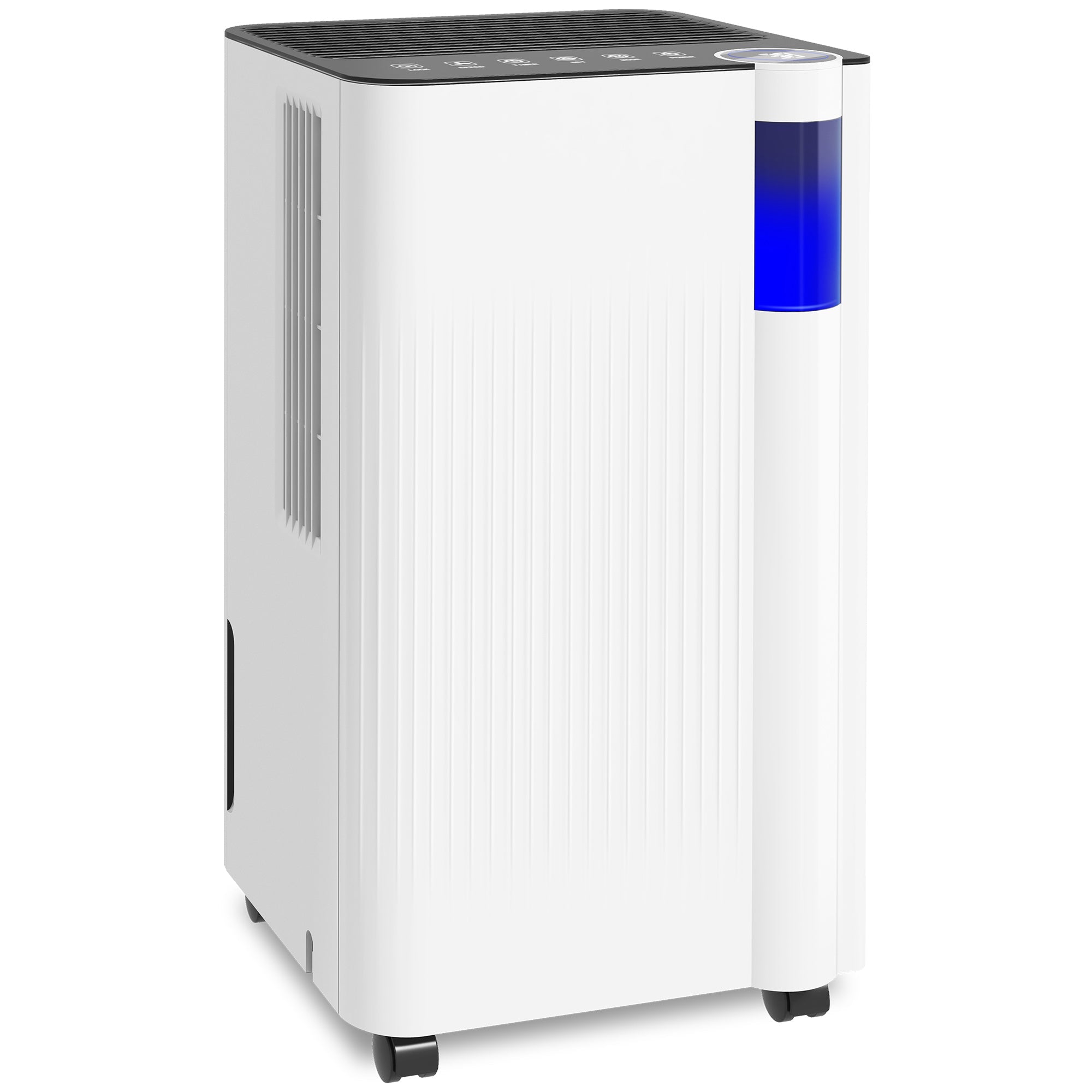 12L/Day Dehumidifier with Continuous Drainage, 2L Water Tank, 24H Timer, Digital Humidity Display, Filter, Auto Defrost, Children Lock, for Bedroom, Dehumidifier for Home Damp, Laundry Drying