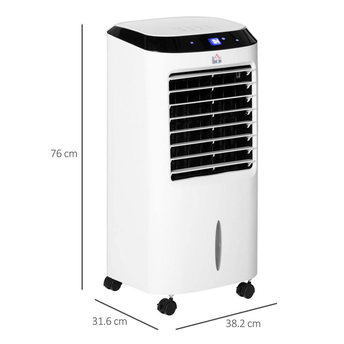 Portable Air Cooler, Evaporative Anion Ice Cooling Fan Water Conditioner Humidifier Unit with 10L Water Tank, 3 Modes, 3 Speed, Remote, Timer, Oscillating for Home Quiet Bedroom, White