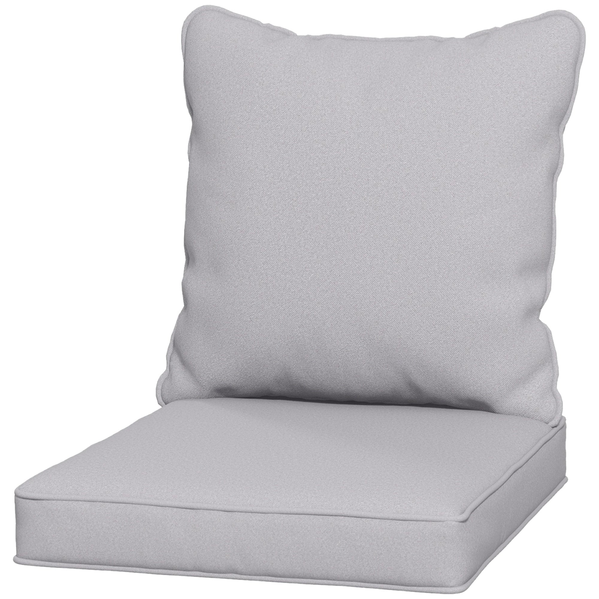 Seat and Back Padded Cushion Set - Light Grey