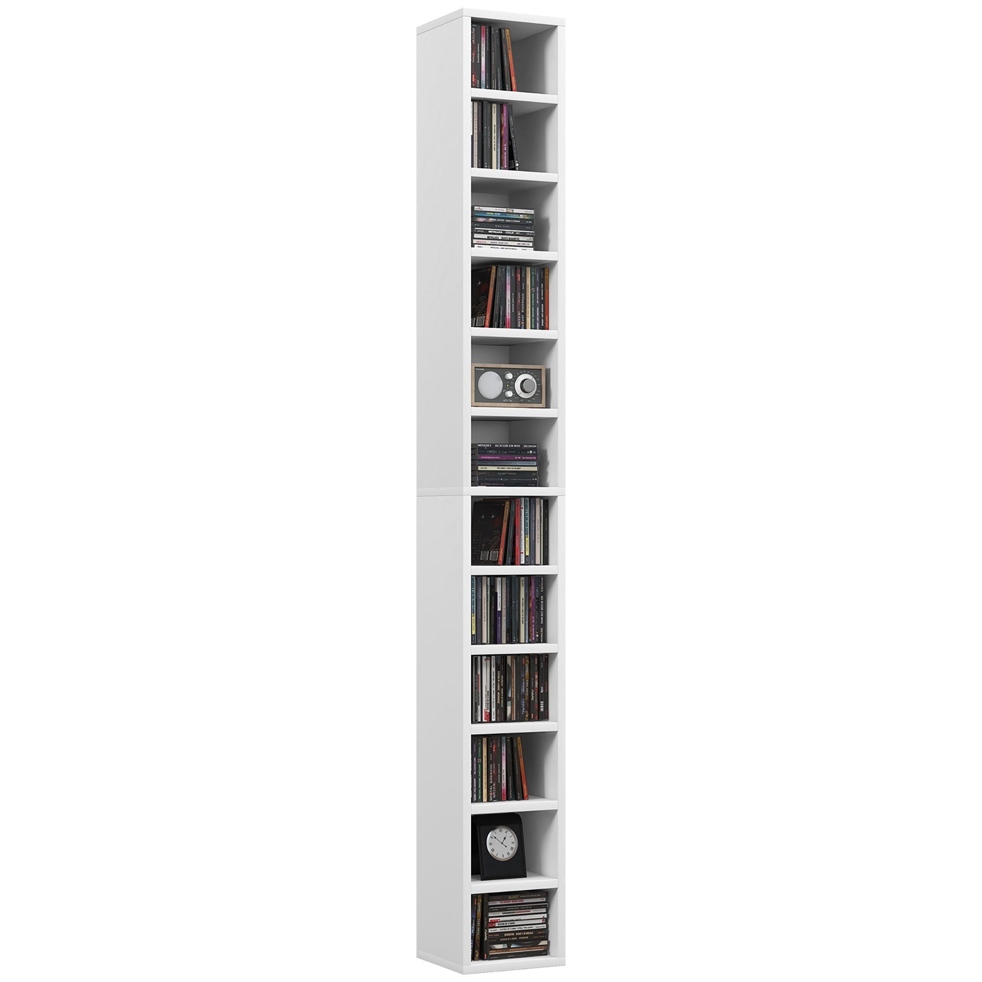 204 CD Tall Narrow Media Storage Tower - White