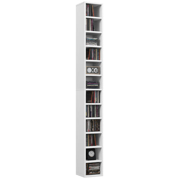 204 CD Tall Narrow Media Storage Tower - White