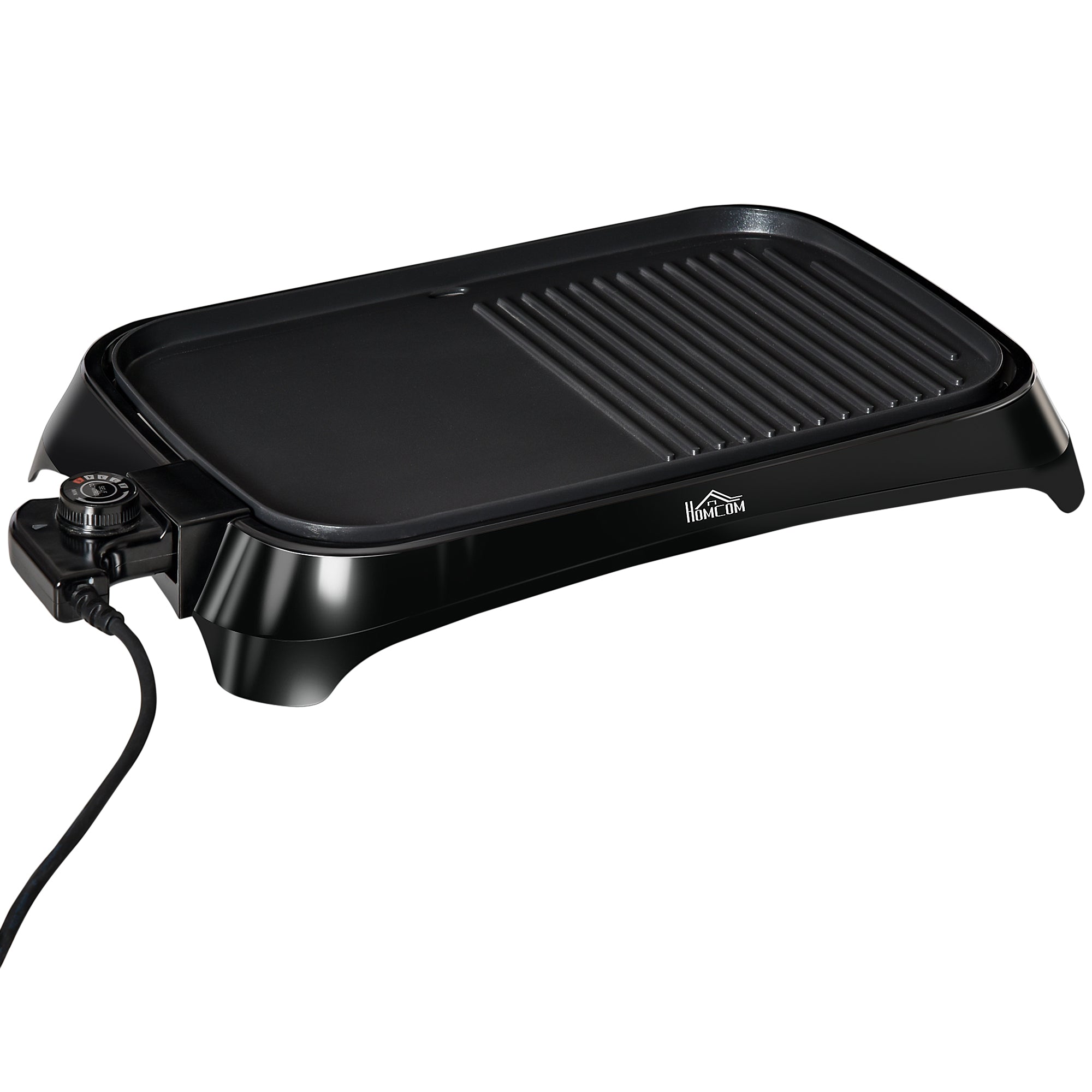 Teppanyaki Grill, 1600W Non Stick Table Top Grill, Barbecue Hot Plate with Adjustable Temperature and Drip Tray