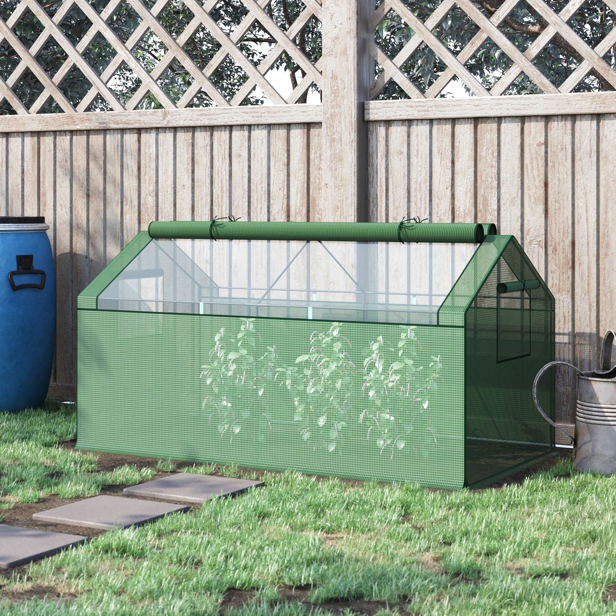 Mini Greenhouse Portable Garden Growhouse for Tomatoes Plants with Large Zipper Windows for Outdoor, Indoor, 180 x 92 x 92cm, Green
