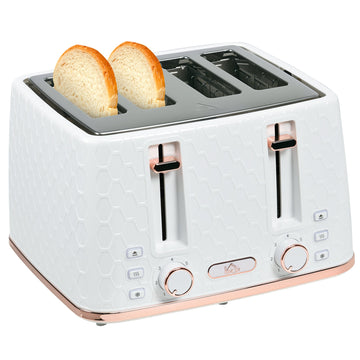 Four-Slice Honeycomb Toaster - White
