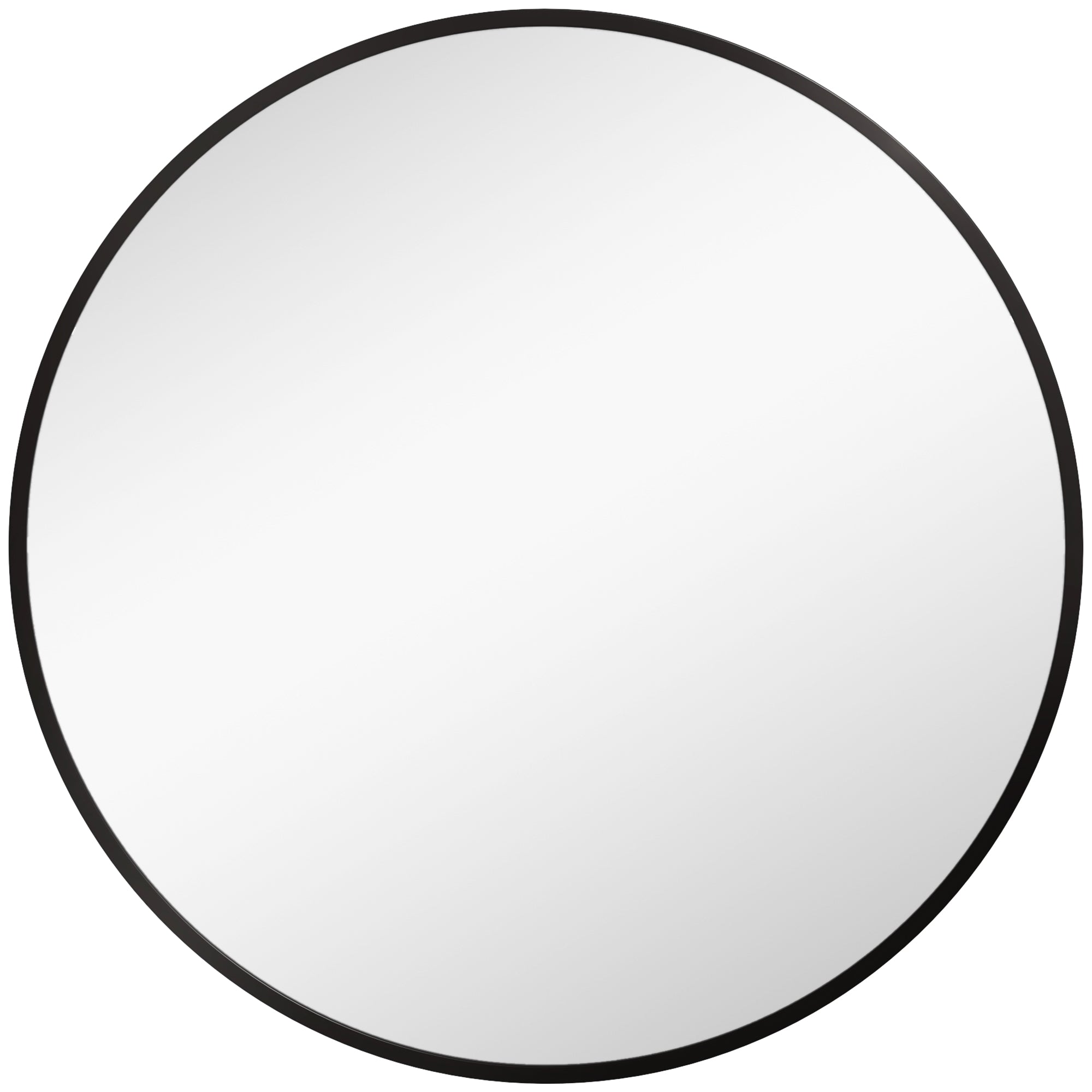 70cm Aluminium Frame Round Bathroom Mirror - Black