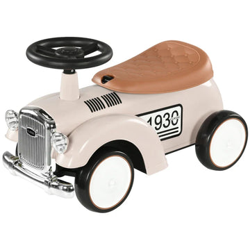 Foot to Floor Slider for Toddlers with Under-Seat Storage, Ride on Sliding Car with Horn, for Ages 12-36 Months - Cream