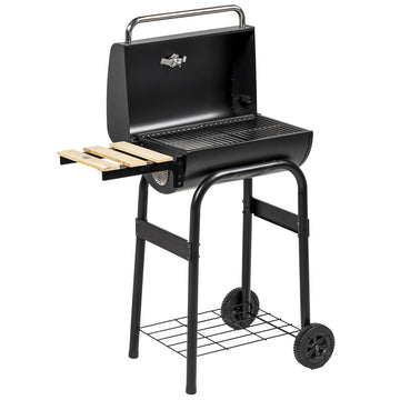 Charcoal BBQ, with Thermometer, Shelves and Wheels