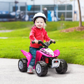 Honda Licensed Kids Electric Quad Bike, 6V ATV Ride On for Ages 1.5-3 Years, Pink