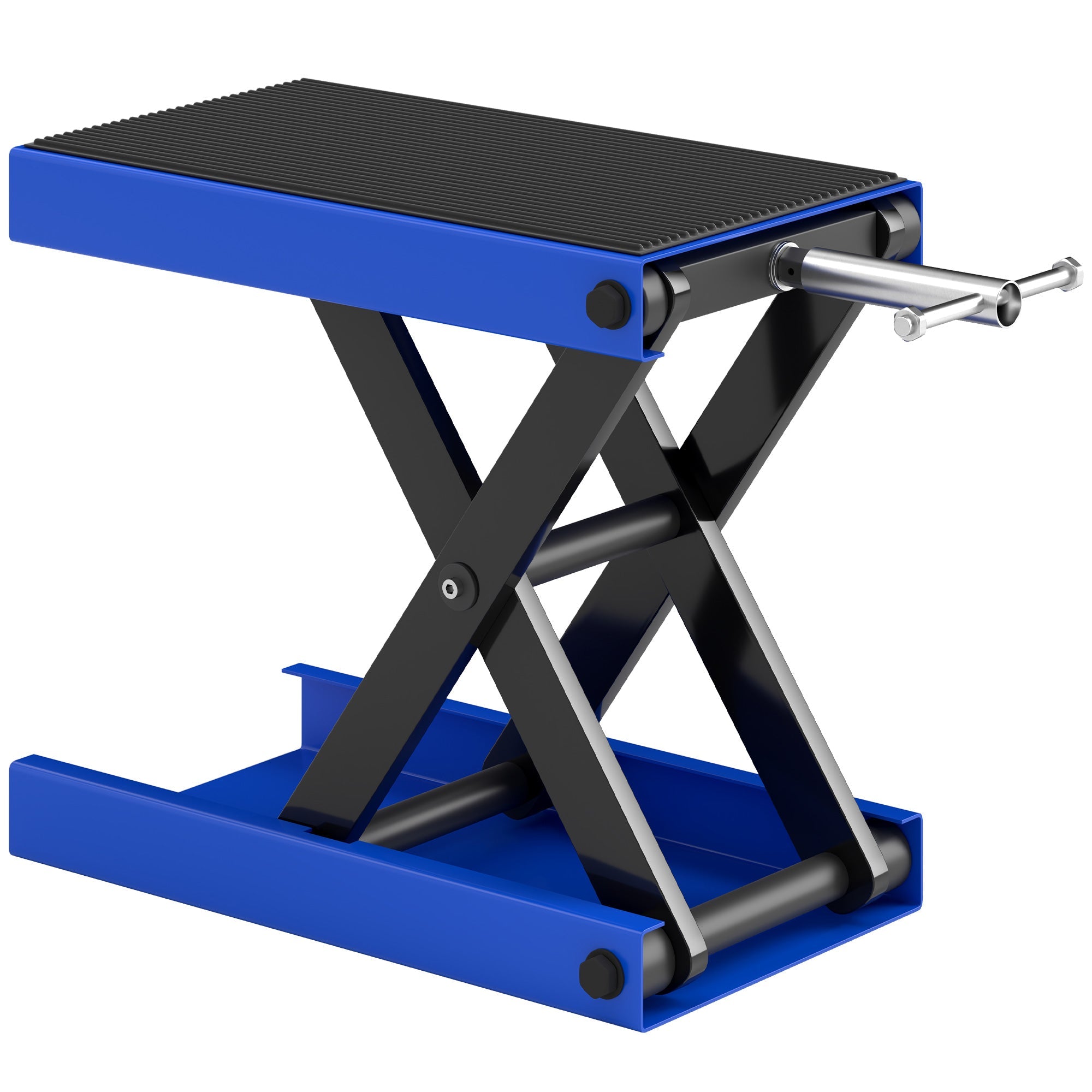 500KG Motorcycle Lift Scissor Jack, Height Adjustable Motorbike Stand with Anti-Slip Wide Deck, Heavy Duty Steel Motorbike Repair Lift Hoist Stand for Home Garage, Blue