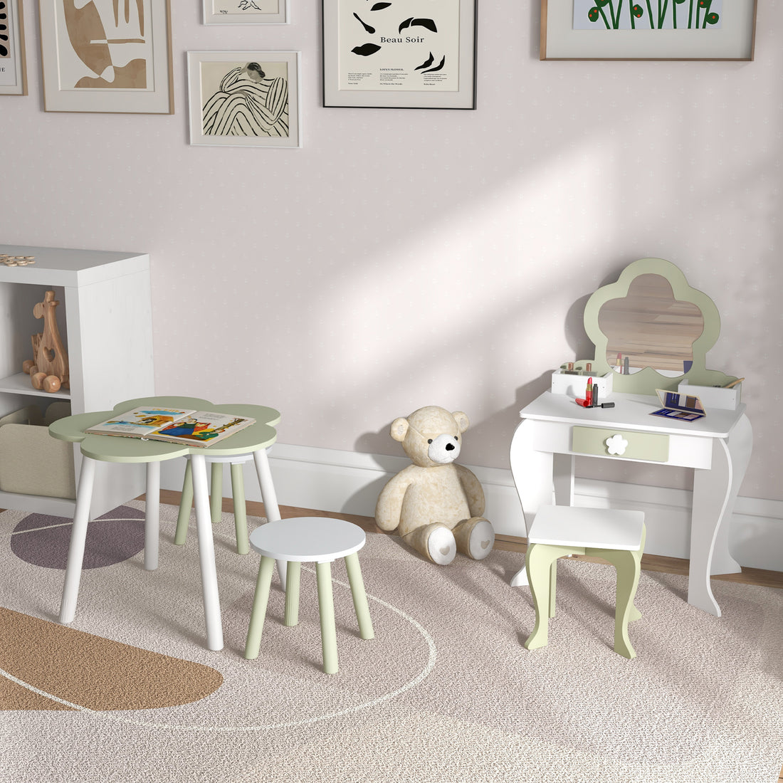 5 PCs Kids Furniture Set Flower Design for 3-5 Years