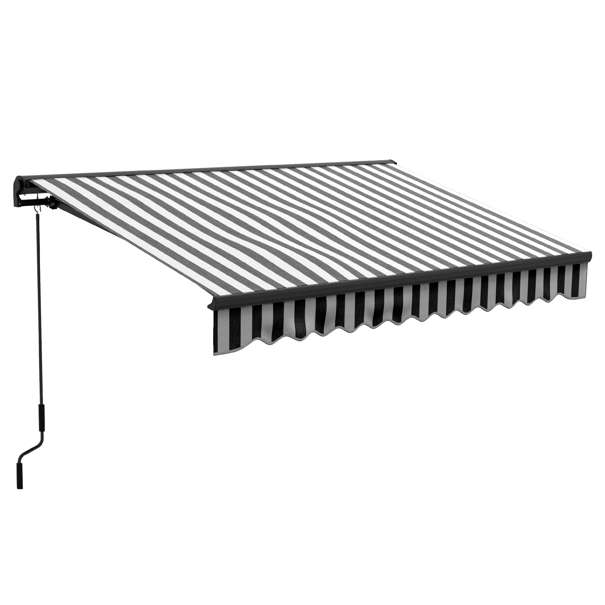 3 x 2m Aluminium Frame Electric Awning, with Remote - Grey/White