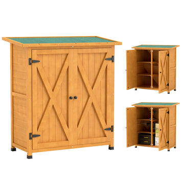 46.5 x 97cm Compact Wooden Storage Shed - Yellow