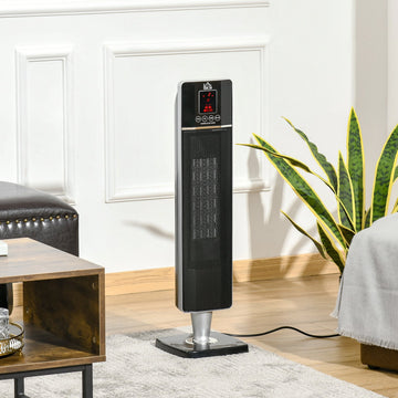 31 Inch Space Heater, 1000W/2000W Ceramic Electric Heater and Fan, Overheating & Tip-Over Protection, 8H Timer, 60° Oscillation, Portable Heater for Home