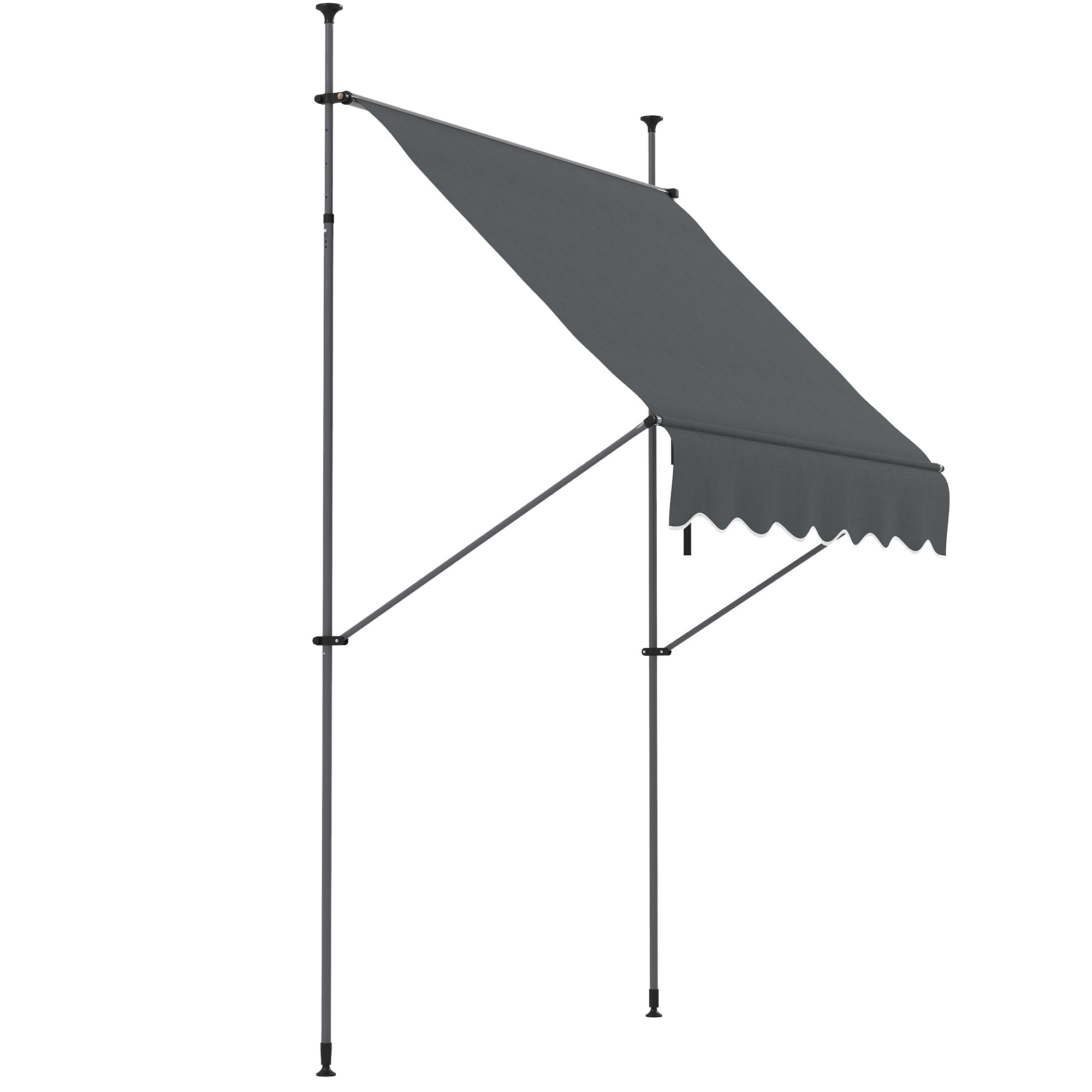 2 x 1.2m Manual Retractable Awning - Grey