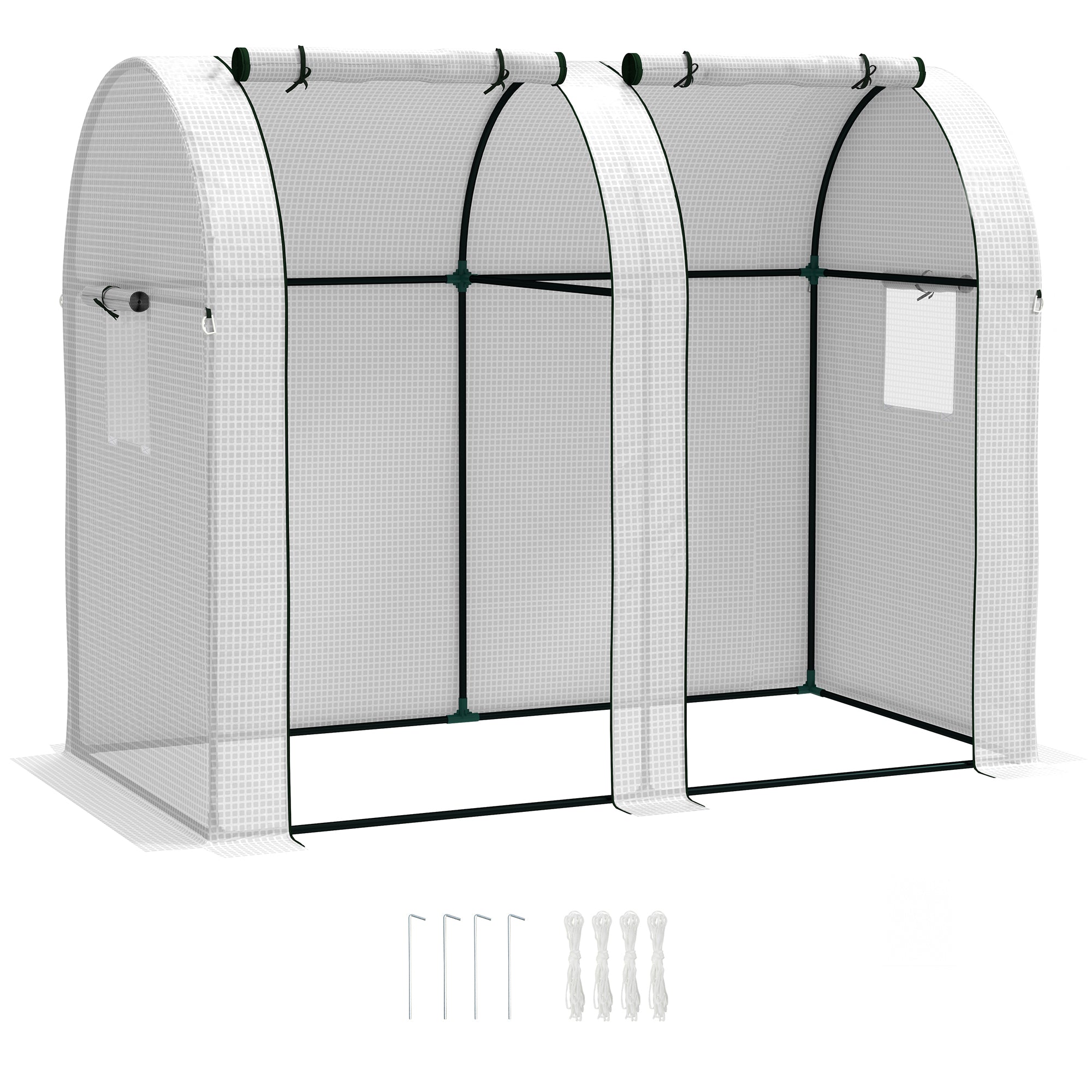 94 x 185cm Mini Two-Room Greenhouse - White