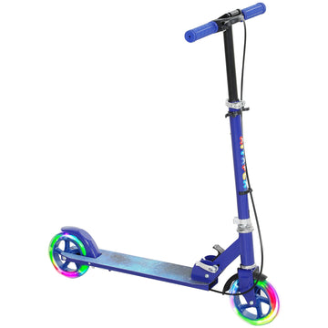 Scooter for Kids Aged 3-8 Years, with Adjustable Handle, Two Light Up Wheels, Handbrake, Rear Brake, Blue