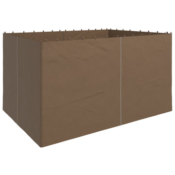 Set of Four 3 x 4m Gazebo Replacement Walls - Dark Brown
