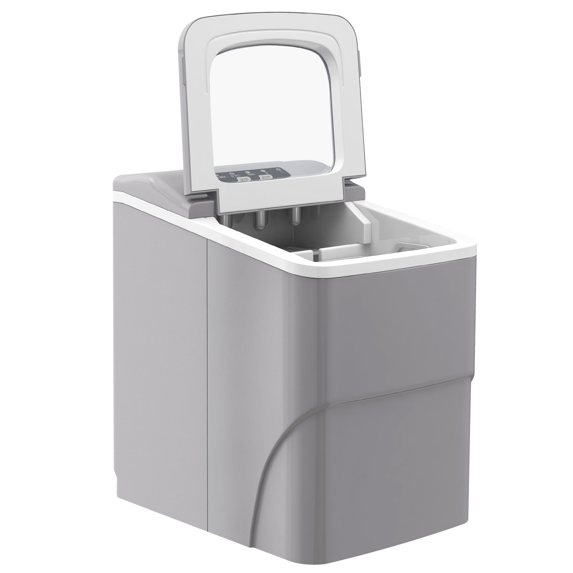 12kg Countertop Ice Cube Machine, with Scoop - Silver-Tone