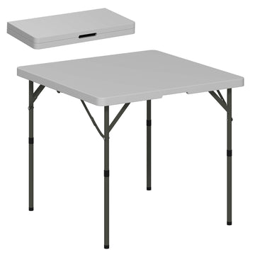 3ft Folding Camping Table, Heavy Duty Picnic Table with 2 Adjustable Height for Indoor Outdoor Garden, Party, BBQ, Dark Grey