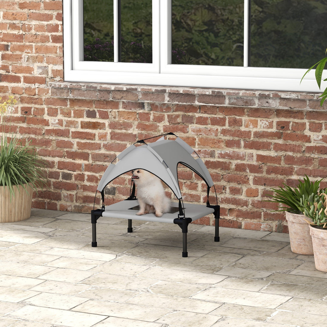 Cooling Raised Pet Bed w/ Washable Breathable Mesh, for Mini Small Dogs, 61 x 46 x 63cm - Light Grey