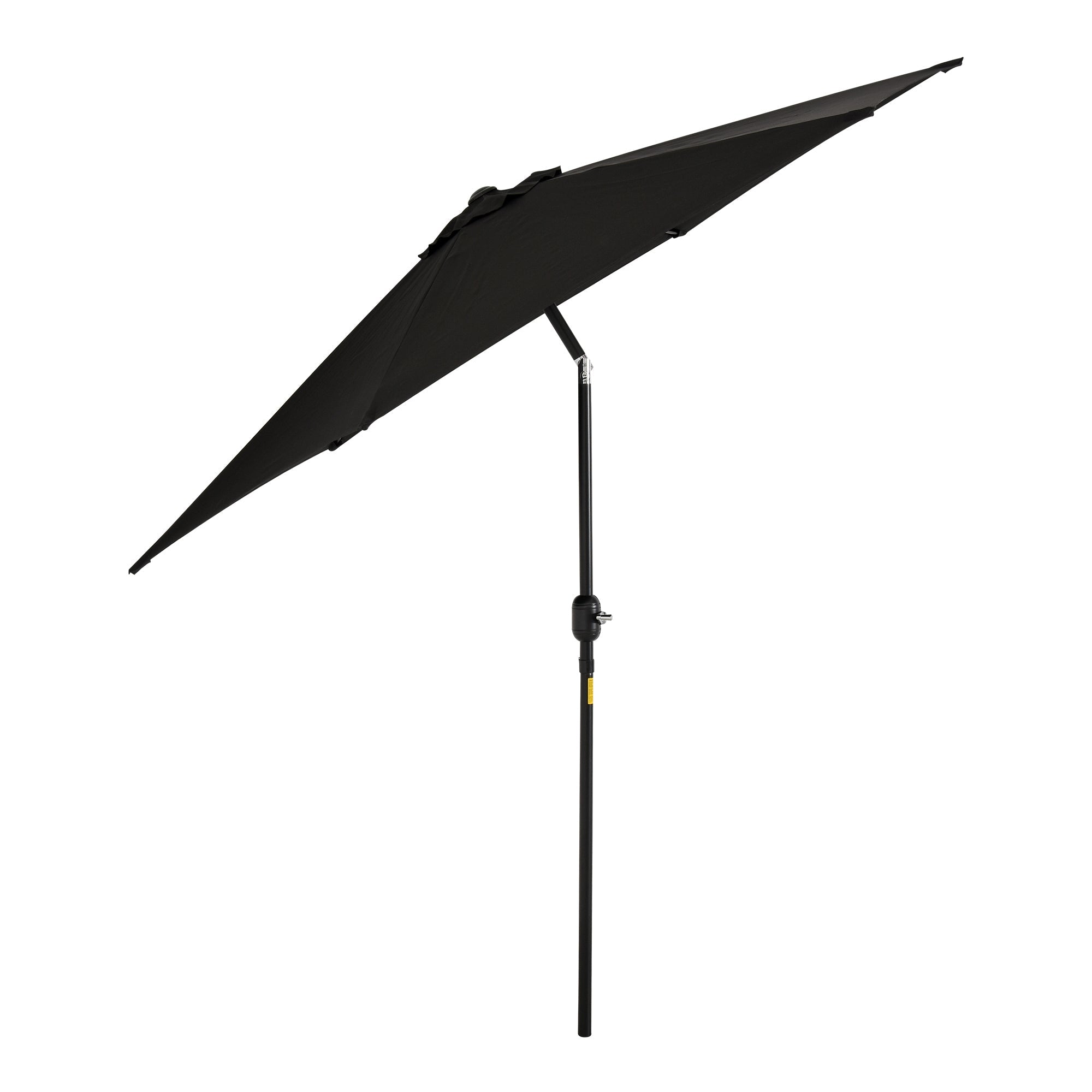 2.6M Garden Parasol Umbrella with Tilt and Crank, Outdoor Sun Parasol Sunshade Shelter with Aluminium Frame, Black
