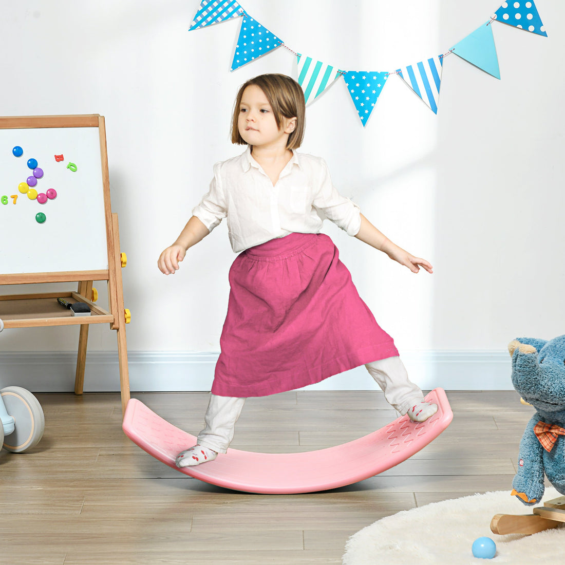 Balance Board, Kids Wobble board, for Ages 3-6 Years - Pink