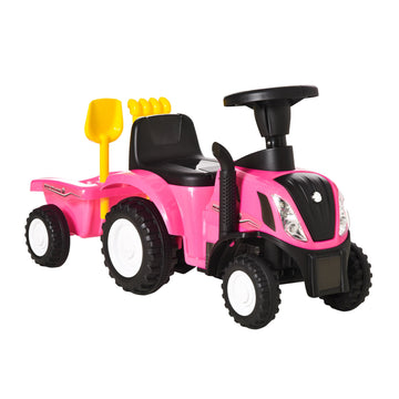 Ride-On Tractor, Toddler Walker, Foot-to-Floor Slide, for Ages 1-3 Years - Pink