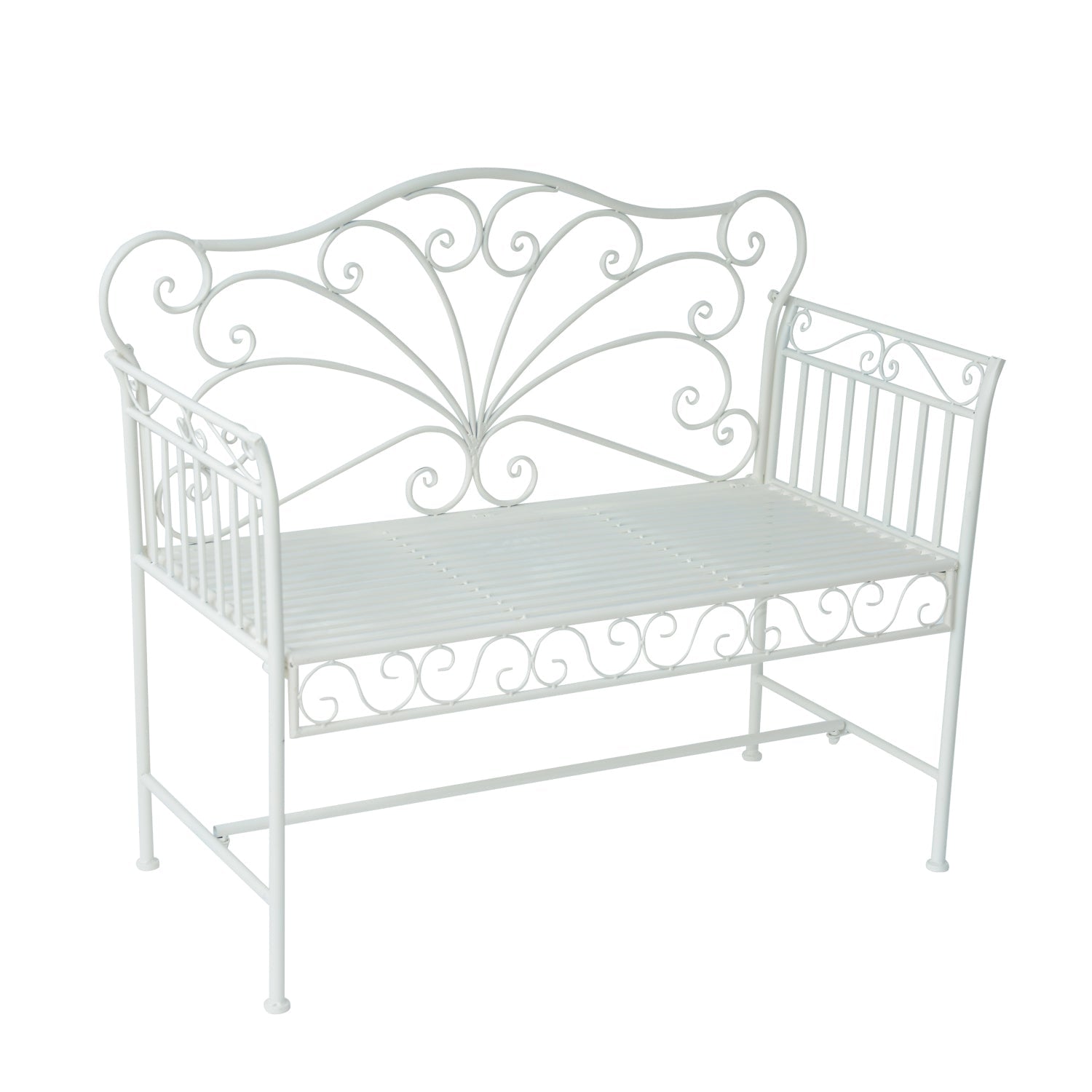 Heavy-Duty Garden Bench-White