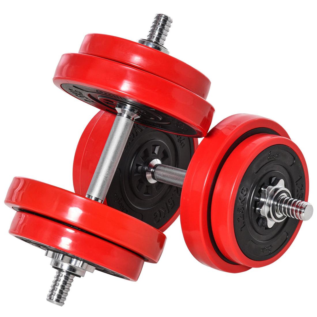 20KGS 2-In-1 Dumbbell & Barbell Adjustable Set Strength Muscle Exercise Fitness Plate Bar Clamp Rod Home Gym Sports Area