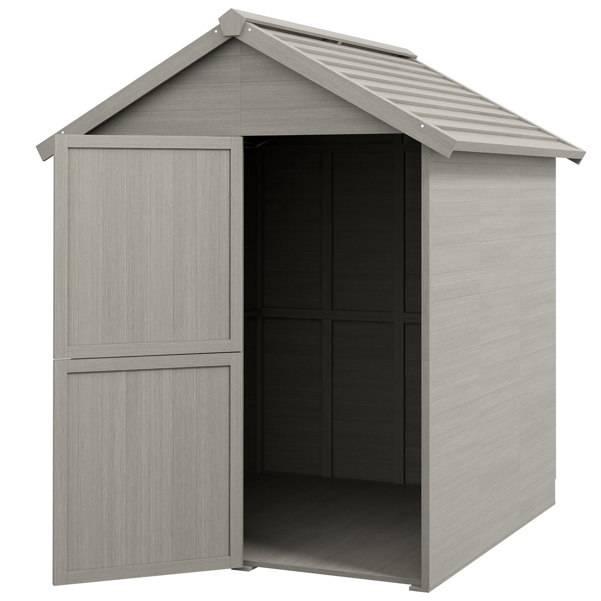 6 x 6.5ft Wooden Garden Shed, with Floor - Grey