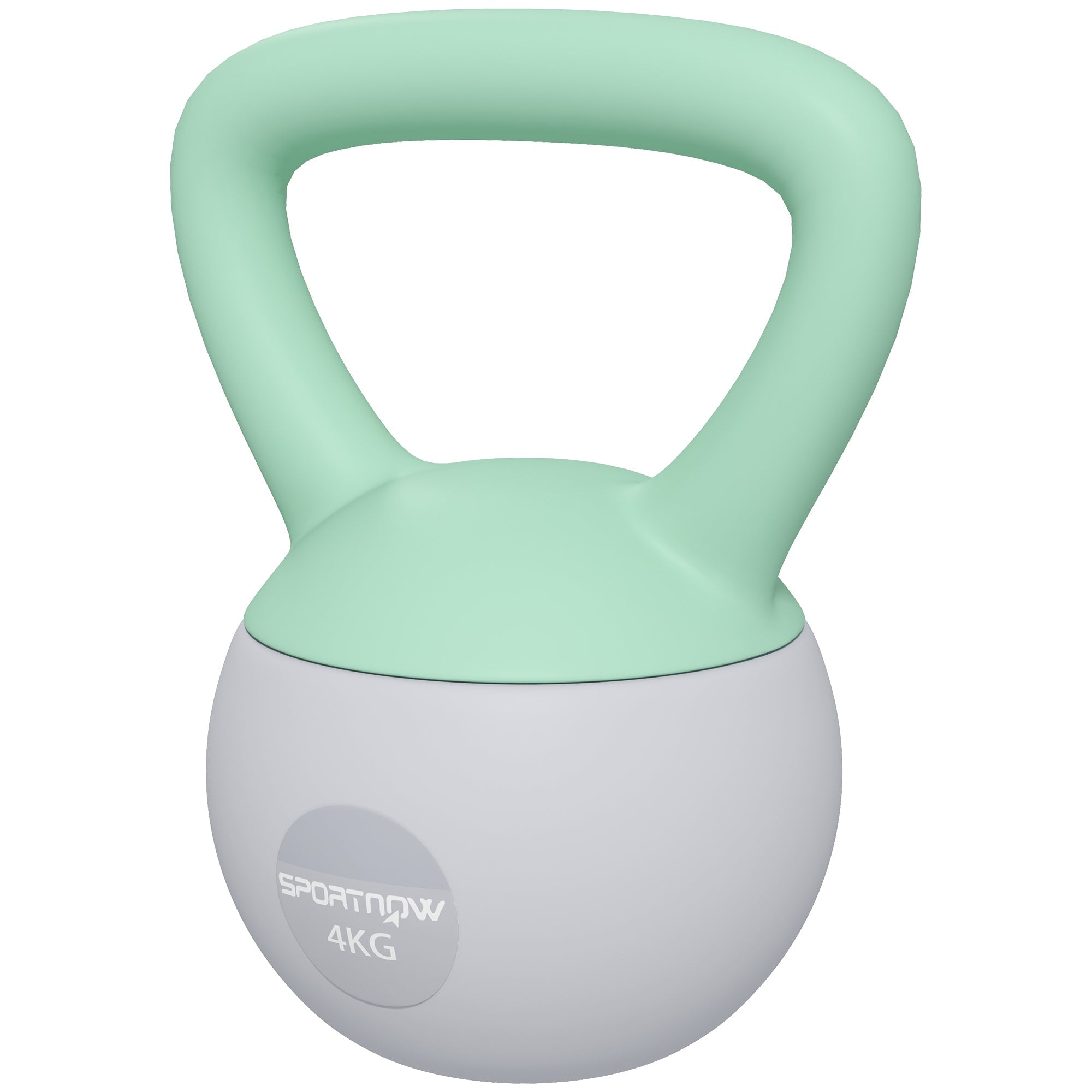 SPORTNOW 4KG Soft Kettlebell, Kettlebell with Non-Slip Handle for Home Gym, Weight Lifting, Strength Training, Green/Grey
