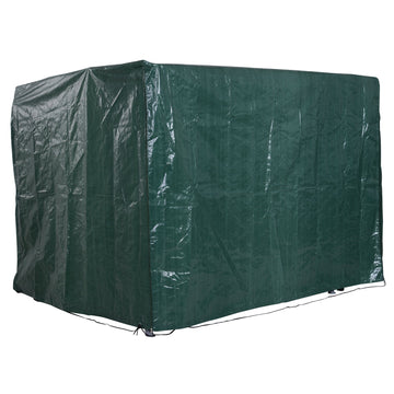Patio 3 Seater Swing Chair Bench Cover Outdoor Garden Furniture Rain Protection Cover Protector Waterproof Anti-UV, 215L x 155W x 150Hcm, Dark Green